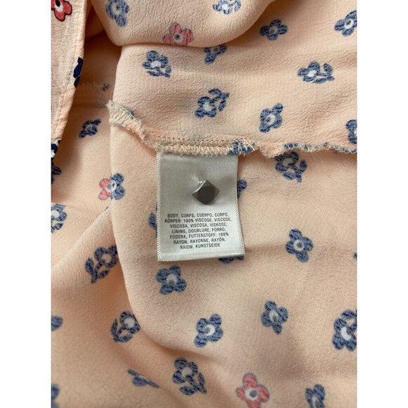 Anthropologie Maeve Geoplanes Dress 10 Short Sleeve Peach Floral - Picture 5 of 7